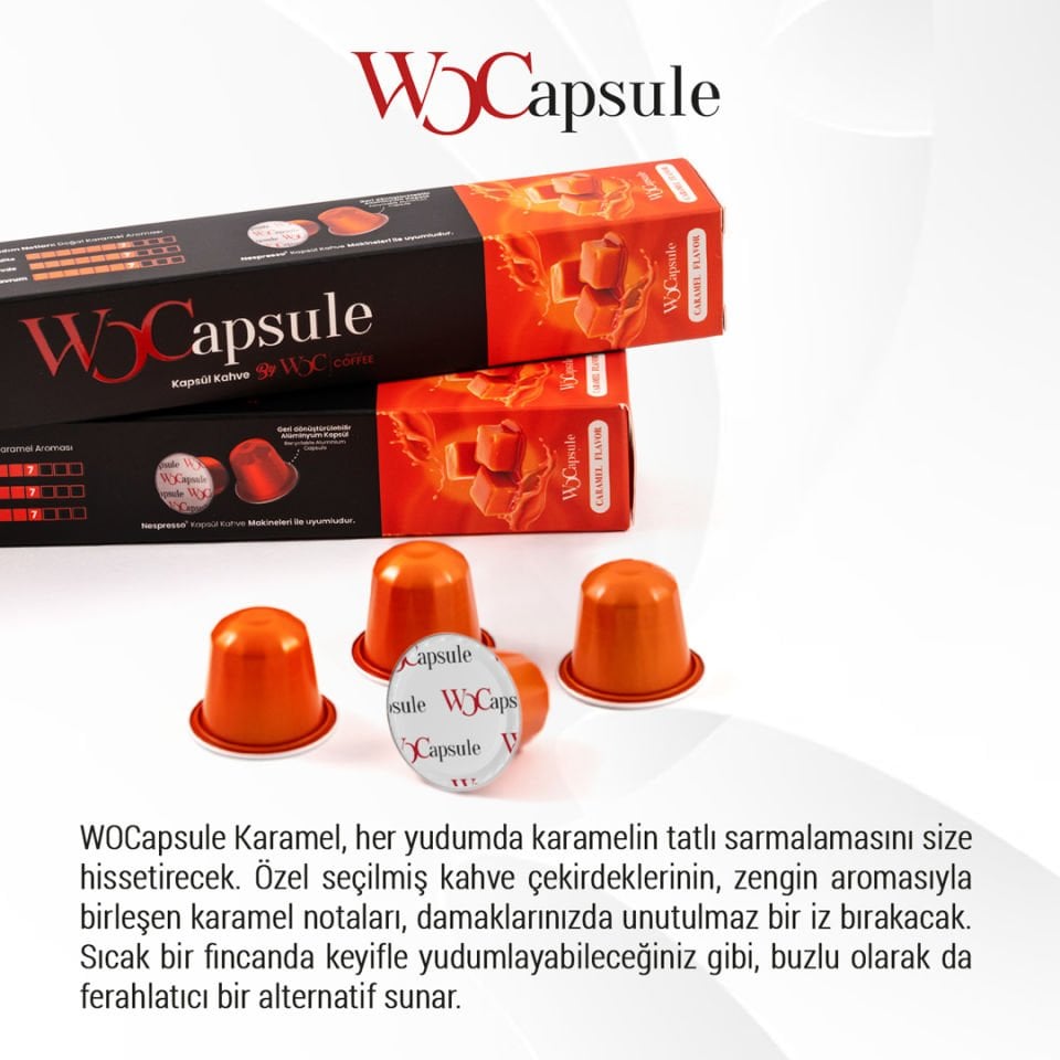 WOCapsule Caramel Nespresso Uyumlu Kapsül Kahve 10'lu Kutu