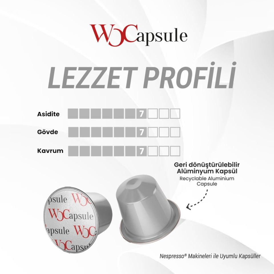 WOCapsule Coconut Nespresso Uyumlu Kapsül Kahve 50'li Avantaj Paketi