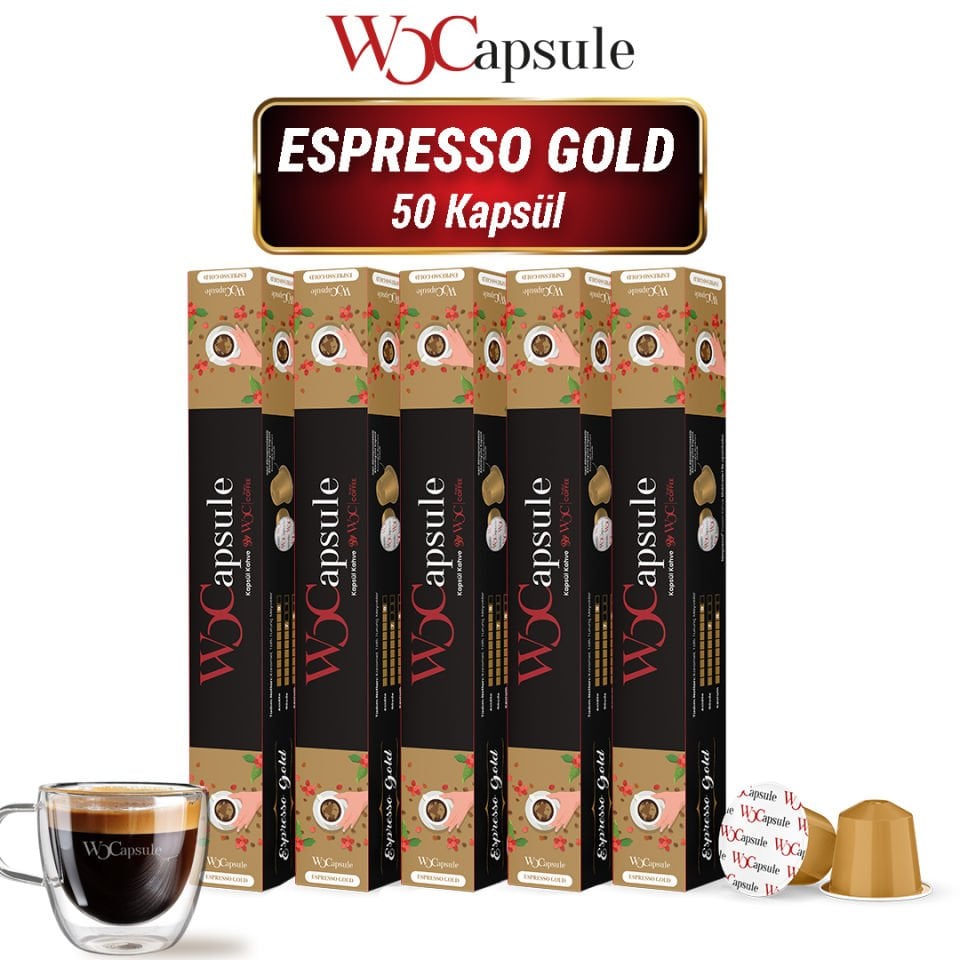 WOCapsule Espresso Gold Nespresso Uyumlu Kapsül Kahve 50'li Avantaj Paketi