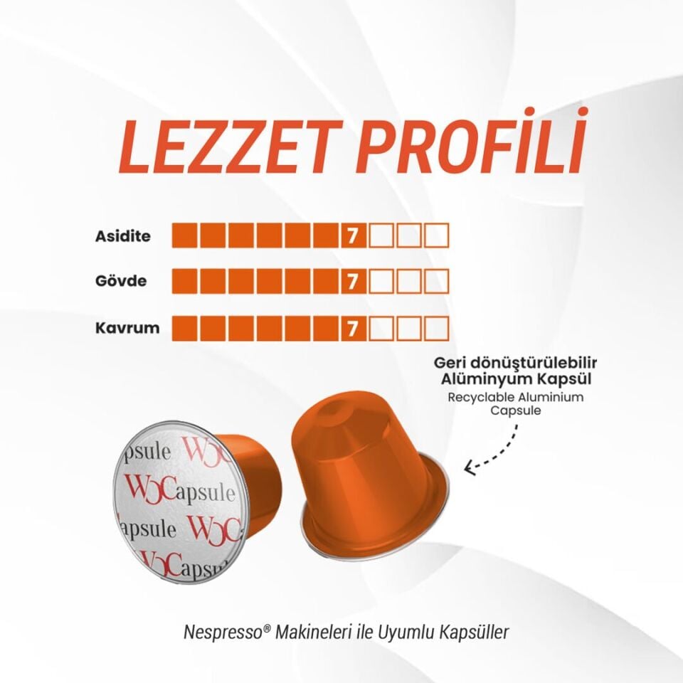 WOCapsule Caramel Nespresso Uyumlu Kapsül Kahve 60'lı Avantaj Paketi