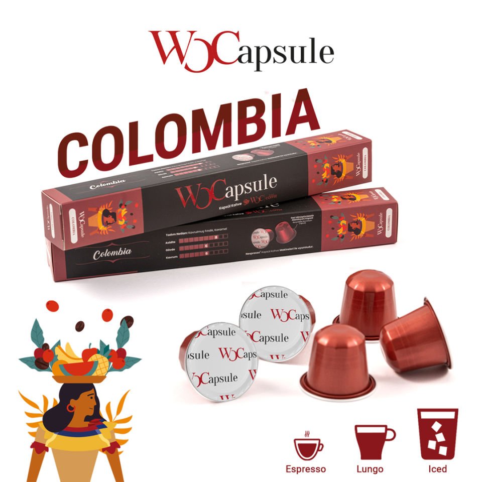WOCapsule Colombia Nespresso Uyumlu Kapsül Kahve 10'lu Kutu