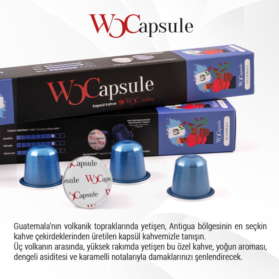 WOCapsule Guatemala Nespresso Uyumlu Kapsül Kahve 50'li Avantaj Paketi