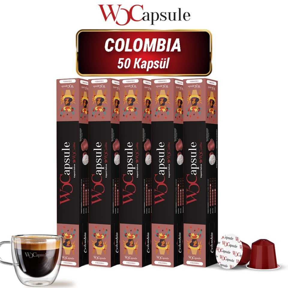 WOCapsule Colombia Nespresso Uyumlu Kapsül Kahve 50'li Avantaj Paketi