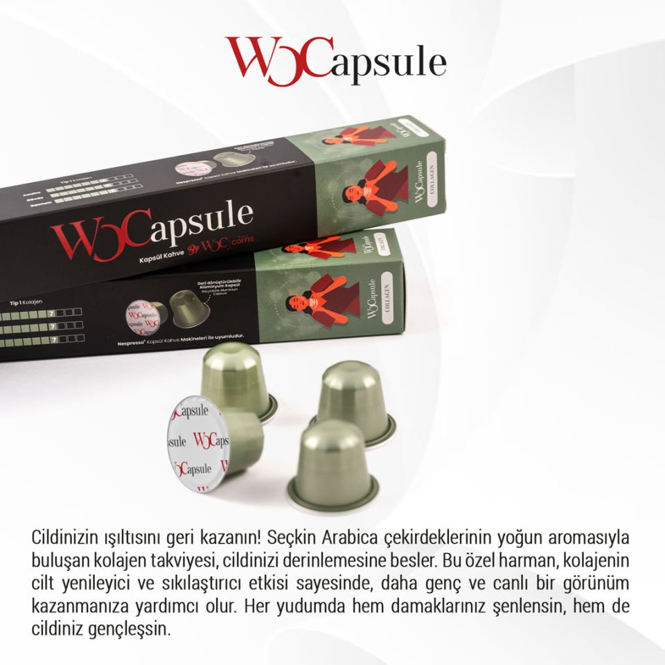 WOCapsule Kolajen Nespresso Uyumlu Kapsül Kahve 50'li Avantaj Paketi