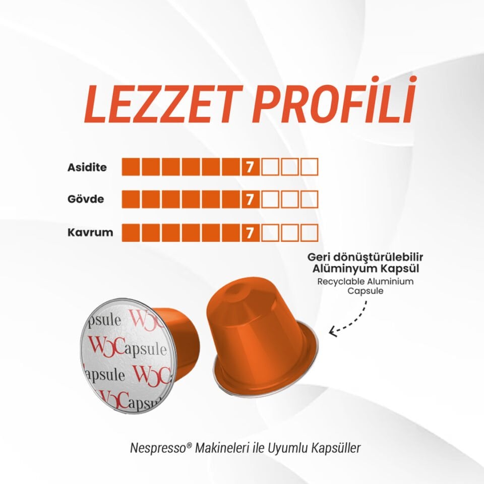 WOCapsule Caramel Nespresso Uyumlu Kapsül Kahve 30'lu Avantaj Paketi
