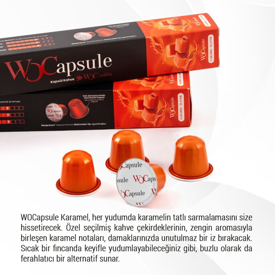 WOCapsule Caramel Nespresso Uyumlu Kapsül Kahve 30'lu Avantaj Paketi