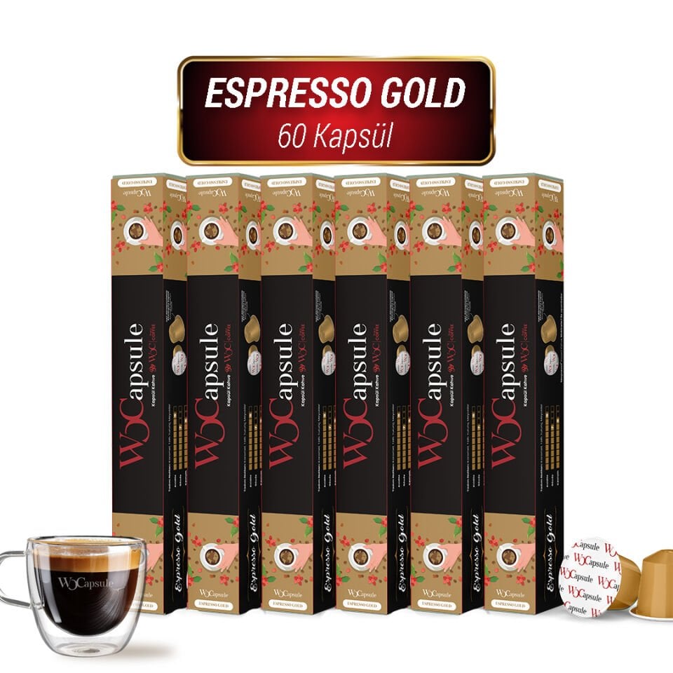 WOCapsule Espresso Gold Nespresso Uyumlu Kapsül Kahve 60'lı Avantaj Paketi