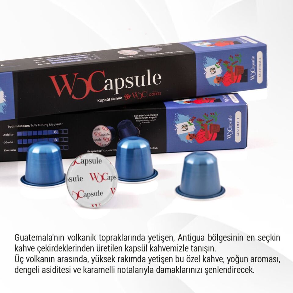 WOCapsule Guatemala Nespresso Uyumlu Kapsül Kahve 60'lı Avantaj Paketi