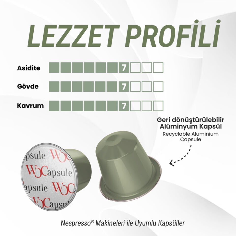 WOCapsule Kolajen Nespresso Uyumlu Kapsül Kahve 30'lu Avantaj Paketi