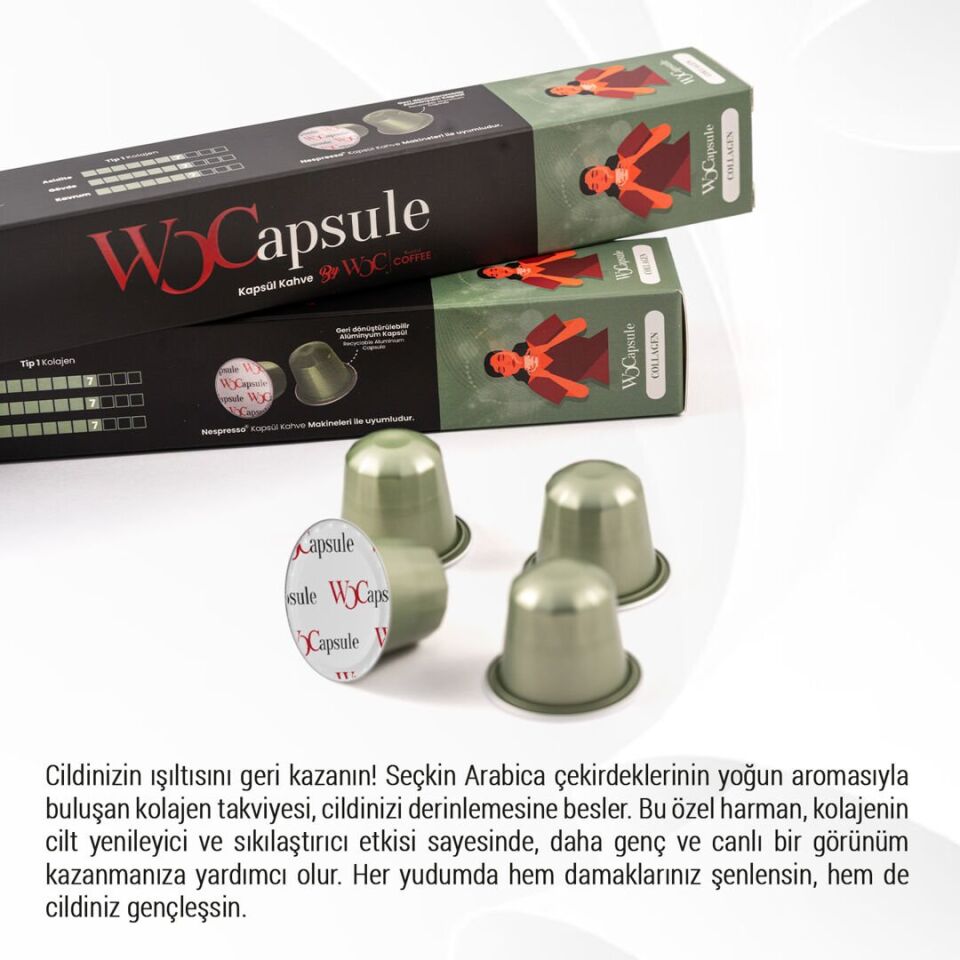 WOCapsule Kolajen Nespresso Uyumlu Kapsül Kahve 60'lı Avantaj Paketi